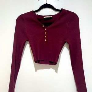 New Ribbed Sweater Crop Top